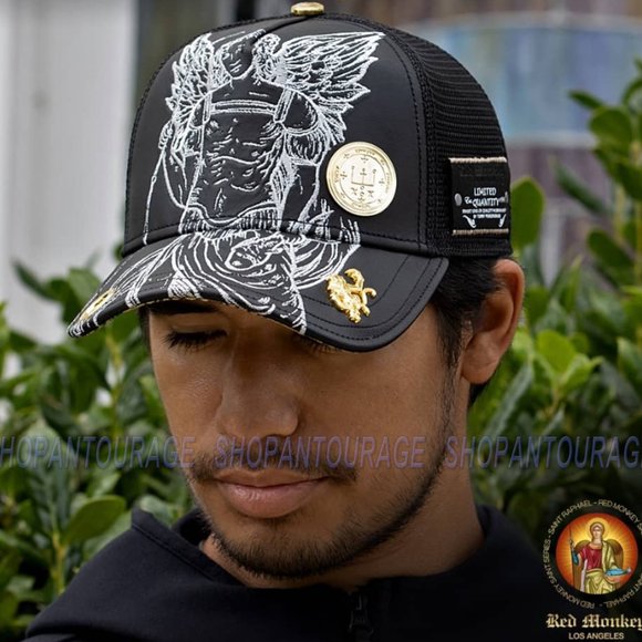 Red Monkey St. Raphael Black RM1427 Limited Edition Unisex Trucker Hat Cap - Picture 6 of 8